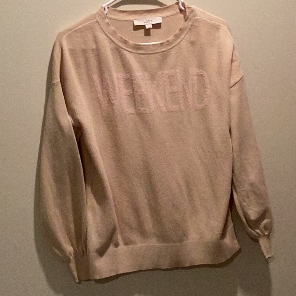 LOFT Cream 'Weekend' Pullover